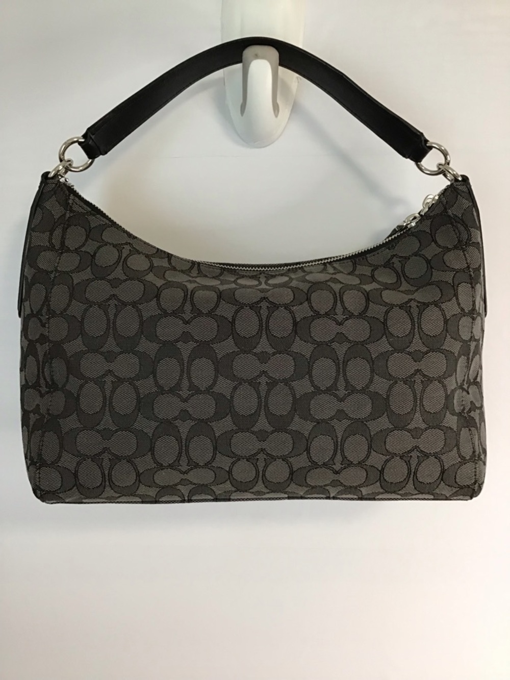 COACH EAST/WEST CELESTE HOBO SIGNATURE BAG BLACK SMOKE/BLACK PRISTINE - Picture 2 of 14